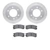 7302-67055 Drilled/Slotted Brake Rotor with 3000-Series Ceramic Brake Pads Kit [Silver], 1988-1995 Infiniti/Nissan, Position: Re - image 1