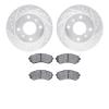 7302-67056 Drilled/Slotted Brake Rotor with 3000-Series Ceramic Brake Pads Kit [Silver], 1989-1996 Infiniti/Nissan, Position: Fr - image 1