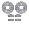 7302-67057 Drilled/Slotted Brake Rotor with 3000-Series Ceramic Brake Pads Kit [Silver], 1994-1996 Infiniti/Nissan, Position: Fr - image 1