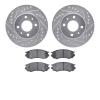 7302-67068 Drilled/Slotted Brake Rotor with 3000-Series Ceramic Brake Pads Kit [Silver], 1996-2000 Infiniti/Nissan, Position: Fr - image 1