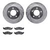 7302-67069 Drilled/Slotted Brake Rotor with 3000-Series Ceramic Brake Pads Kit [Silver], 1993-2002 Multiple Makes/Models, Positi - image 1