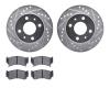 7302-67074 Drilled/Slotted Brake Rotor with 3000-Series Ceramic Brake Pads Kit [Silver], 1995-2000 Infiniti/Nissan, Position: Fr - image 1