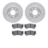 7302-67075 Drilled/Slotted Brake Rotor with 3000-Series Ceramic Brake Pads Kit [Silver], 1995-1999 Infiniti/Nissan, Position: Fr - image 1