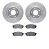 7302-67093 Drilled/Slotted Brake Rotor with 3000-Series Ceramic Brake Pads Kit [Silver], 2002-2006 Infiniti/Nissan, Position: Fr - image 1