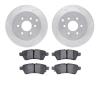 7302-67111 Drilled/Slotted Brake Rotor with 3000-Series Ceramic Brake Pads Kit [Silver], 2005-2012 Infiniti/Nissan, Position: Re - image 1
