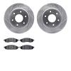 7302-67113 Drilled/Slotted Brake Rotor with 3000-Series Ceramic Brake Pads Kit [Silver], 2005-2007 Infiniti/Nissan, Position: Fr - image 1