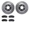 7302-67116 Drilled/Slotted Brake Rotor with 3000-Series Ceramic Brake Pads Kit [Silver], 2008-2015 Infiniti/Nissan, Position: Fr - image 1