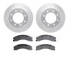 7302-67122 Drilled/Slotted Brake Rotor with 3000-Series Ceramic Brake Pads Kit [Silver], 2012-2021 Infiniti/Nissan, Position: Re - image 1