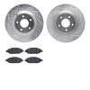 7302-67125 Drilled/Slotted Brake Rotor with 3000-Series Ceramic Brake Pads Kit [Silver], Fits Select Infiniti/Nissan, Position:  - image 1