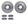 7302-67126 Drilled/Slotted Brake Rotor with 3000-Series Ceramic Brake Pads Kit [Silver], Fits Select Infiniti/Nissan, Position:  - image 1