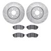 7302-68010 Drilled/Slotted Brake Rotor with 3000-Series Ceramic Brake Pads Kit [Silver], 2005-2014 Infiniti/Nissan, Position: Fr - image 1