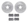 7302-68012 Drilled/Slotted Brake Rotor with 3000-Series Ceramic Brake Pads Kit [Silver], 2003-2008 Infiniti/Nissan, Position: Fr - image 1