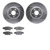 7302-68014 Drilled/Slotted Brake Rotor with 3000-Series Ceramic Brake Pads Kit [Silver], 2007-2015 Infiniti/Nissan, Position: Fr - image 1