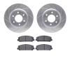 7302-68018 Drilled/Slotted Brake Rotor with 3000-Series Ceramic Brake Pads Kit [Silver], Fits Select Infiniti/Nissan, Position:  - image 1