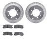 7302-72027 Drilled/Slotted Brake Rotor with 3000-Series Ceramic Brake Pads Kit [Silver], 1992-1995 Multiple Makes/Models, Positi - image 1