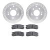 7302-72029 Drilled/Slotted Brake Rotor with 3000-Series Ceramic Brake Pads Kit [Silver], 2004-2012 Mitsubishi, Position: Rear - image 1