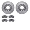 7302-72036 Drilled/Slotted Brake Rotor with 3000-Series Ceramic Brake Pads Kit [Silver], 1989-1997 Multiple Makes/Models, Positi - image 1
