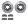 7302-72038 Drilled/Slotted Brake Rotor with 3000-Series Ceramic Brake Pads Kit [Silver], 1998-2002 Mitsubishi, Position: Front - image 1