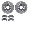 7302-72040 Drilled/Slotted Brake Rotor with 3000-Series Ceramic Brake Pads Kit [Silver], 1990-1993 Mitsubishi, Position: Front - image 1