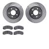 7302-72042 Drilled/Slotted Brake Rotor with 3000-Series Ceramic Brake Pads Kit [Silver], 2009-2015 Mitsubishi, Position: Front - image 1