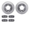 7302-72052 Drilled/Slotted Brake Rotor with 3000-Series Ceramic Brake Pads Kit [Silver], 1994-1995 Multiple Makes/Models, Positi - image 1