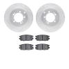 7302-72053 Drilled/Slotted Brake Rotor with 3000-Series Ceramic Brake Pads Kit [Silver], 1994-1994 Mopar, Position: Rear - image 1