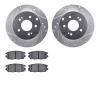 7302-72054 Drilled/Slotted Brake Rotor with 3000-Series Ceramic Brake Pads Kit [Silver], 2006-2012 Mitsubishi, Position: Rear - image 1