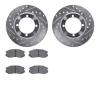 7302-72059 Drilled/Slotted Brake Rotor with 3000-Series Ceramic Brake Pads Kit [Silver], 1992-1992 Mitsubishi, Position: Front - image 1