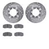 7302-72061 Drilled/Slotted Brake Rotor with 3000-Series Ceramic Brake Pads Kit [Silver], 1992-1992 Mitsubishi, Position: Front - image 1