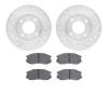 7302-72063 Drilled/Slotted Brake Rotor with 3000-Series Ceramic Brake Pads Kit [Silver], 1992-1996 Multiple Makes/Models, Positi - image 1