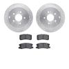 7302-72074 Drilled/Slotted Brake Rotor with 3000-Series Ceramic Brake Pads Kit [Silver], 2004-2011 Mitsubishi, Position: Rear - image 1