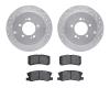 7302-72075 Drilled/Slotted Brake Rotor with 3000-Series Ceramic Brake Pads Kit [Silver], 2007-2015 Mitsubishi, Position: Rear - image 1