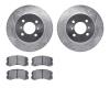 7302-72077 Drilled/Slotted Brake Rotor with 3000-Series Ceramic Brake Pads Kit [Silver], 2002-2007 Mitsubishi, Position: Front - image 1