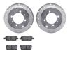 7302-72083 Drilled/Slotted Brake Rotor with 3000-Series Ceramic Brake Pads Kit [Silver], 2004-2004 Mitsubishi, Position: Rear - image 1