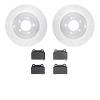 7302-72085 Drilled/Slotted Brake Rotor with 3000-Series Ceramic Brake Pads Kit [Silver], 2008-2015 Mitsubishi, Position: Rear - image 1