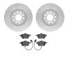 7302-73036 Drilled/Slotted Brake Rotor with 3000-Series Ceramic Brake Pads Kit [Silver], 1997-2000 Audi/Volkswagen, Position: Fr - image 1