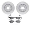 7302-73052 Drilled/Slotted Brake Rotor with 3000-Series Ceramic Brake Pads Kit [Silver], 2005-2011 Audi/Volkswagen, Position: Fr - image 1