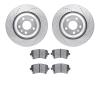 7302-73055 Drilled/Slotted Brake Rotor with 3000-Series Ceramic Brake Pads Kit [Silver], 2005-2011 Audi/Volkswagen, Position: Re - image 1