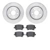 7302-73056 Drilled/Slotted Brake Rotor with 3000-Series Ceramic Brake Pads Kit [Silver], 2008-2015 Audi/Volkswagen, Position: Re - image 1