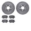 7302-73057 Drilled/Slotted Brake Rotor with 3000-Series Ceramic Brake Pads Kit [Silver], 2000-2009 Audi/Volkswagen, Position: Re - image 1