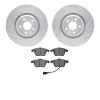 7302-73060 Drilled/Slotted Brake Rotor with 3000-Series Ceramic Brake Pads Kit [Silver], 2008-2011 Audi/Volkswagen, Position: Fr - image 1