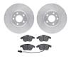 7302-73070 Drilled/Slotted Brake Rotor with 3000-Series Ceramic Brake Pads Kit [Silver], 2009-2016 Audi/Volkswagen, Position: Fr - image 1