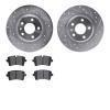 7302-73074 Drilled/Slotted Brake Rotor with 3000-Series Ceramic Brake Pads Kit [Silver], 2012-2013 Audi/Volkswagen, Position: Re - image 1