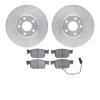 7302-73086 Drilled/Slotted Brake Rotor with 3000-Series Ceramic Brake Pads Kit [Silver], Fits Select Audi/Volkswagen, Position:  - image 1