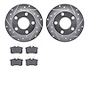 7302-74006 Drilled/Slotted Brake Rotor with 3000-Series Ceramic Brake Pads Kit [Silver], 1997-2005 Audi/Volkswagen, Position: Re - image 1
