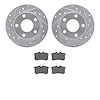 7302-74007 Drilled/Slotted Brake Rotor with 3000-Series Ceramic Brake Pads Kit [Silver], 1998-2005 Audi/Volkswagen, Position: Re - image 1