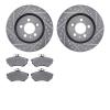 7302-74019 Drilled/Slotted Brake Rotor with 3000-Series Ceramic Brake Pads Kit [Silver], 1992-1995 Audi/Volkswagen, Position: Fr - image 1