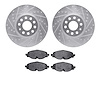7302-74028 Drilled/Slotted Brake Rotor with 3000-Series Ceramic Brake Pads Kit [Silver], Fits Select Multiple Makes/Models, Posi