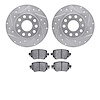 7302-74030 Drilled/Slotted Brake Rotor with 3000-Series Ceramic Brake Pads Kit [Silver], Fits Select Audi/Volkswagen, Position:  - image 1