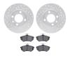 7302-74055 Drilled/Slotted Brake Rotor with 3000-Series Ceramic Brake Pads Kit [Silver], 1988-1988 Audi/Volkswagen, Position: Fr - image 1
